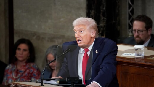 President Trump standing at a podium