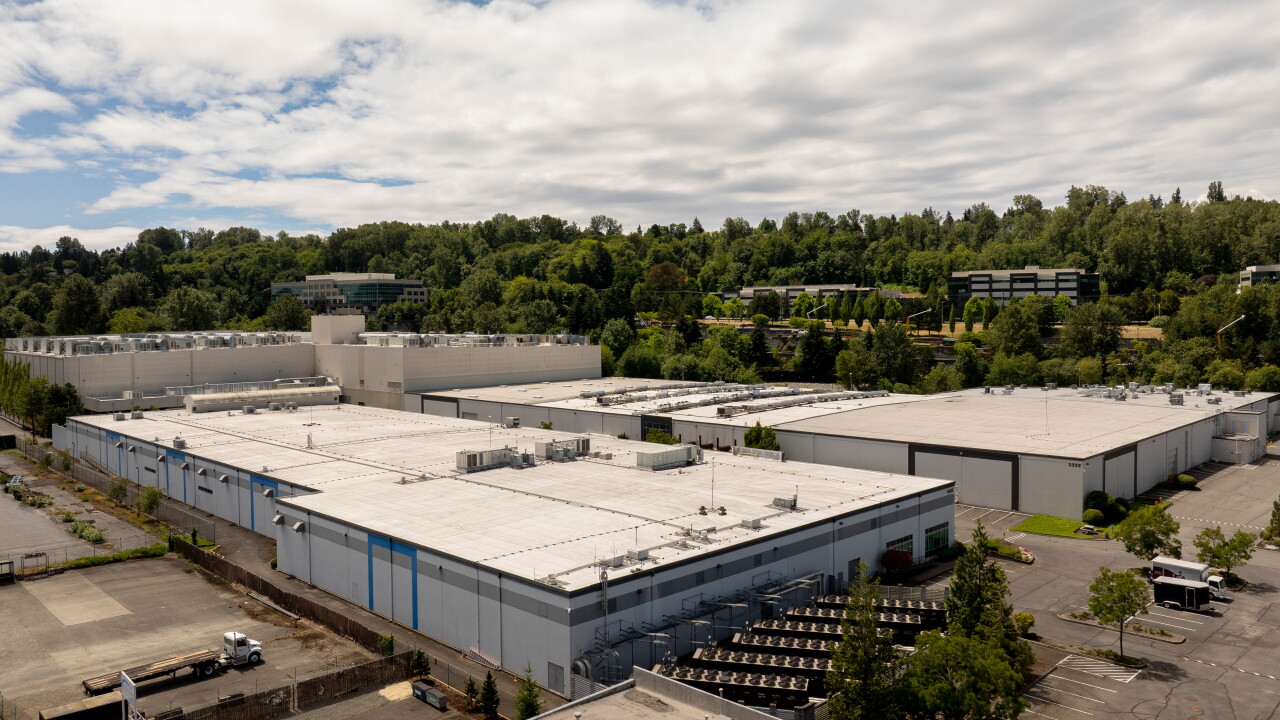 Aerial view of a data center.