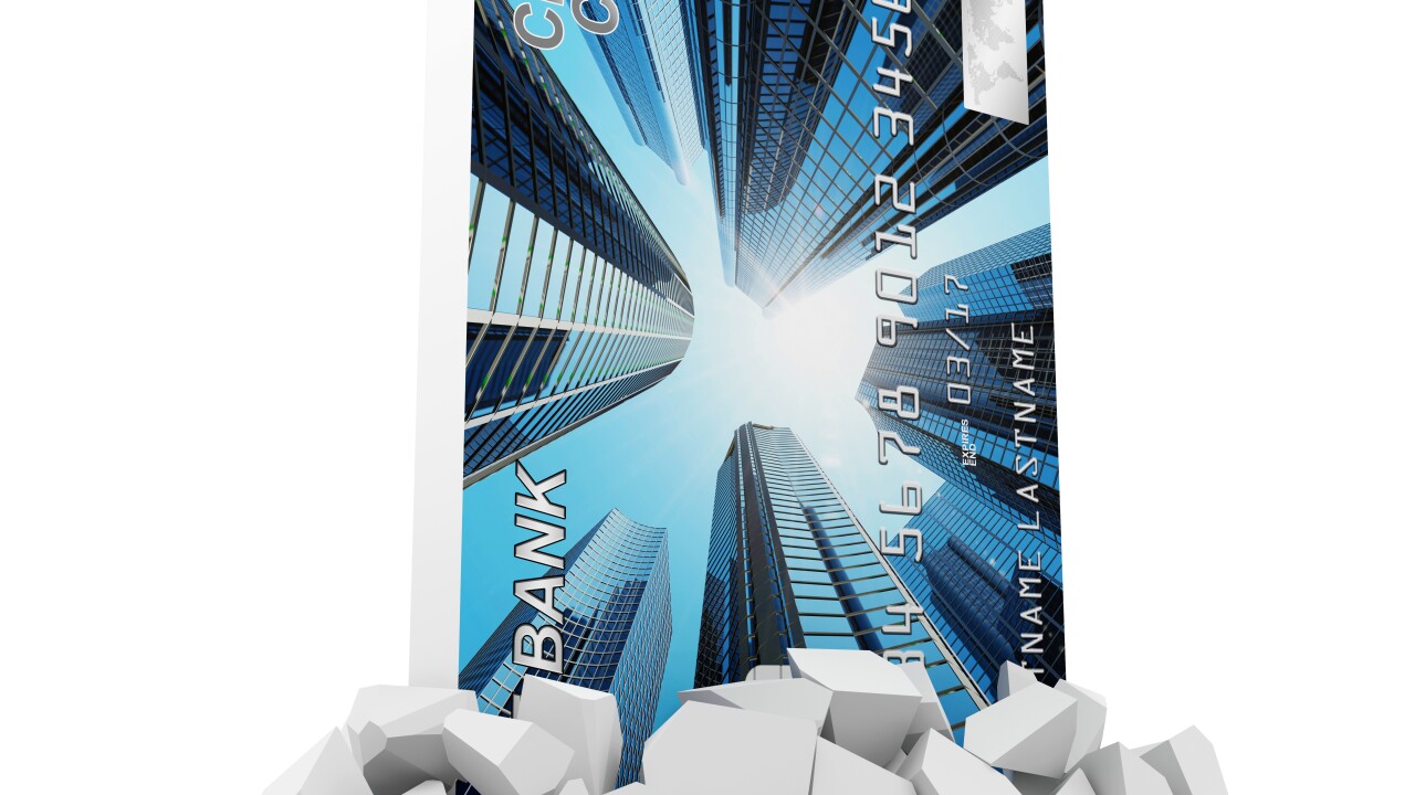 Credit card breaking concrete