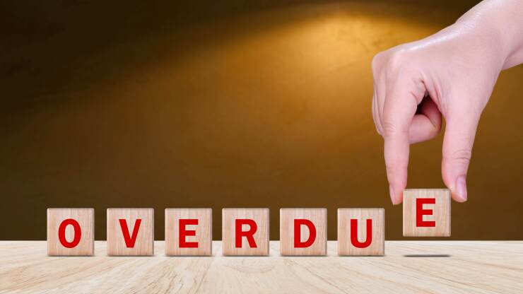 Photo illustration saying 'overdue'