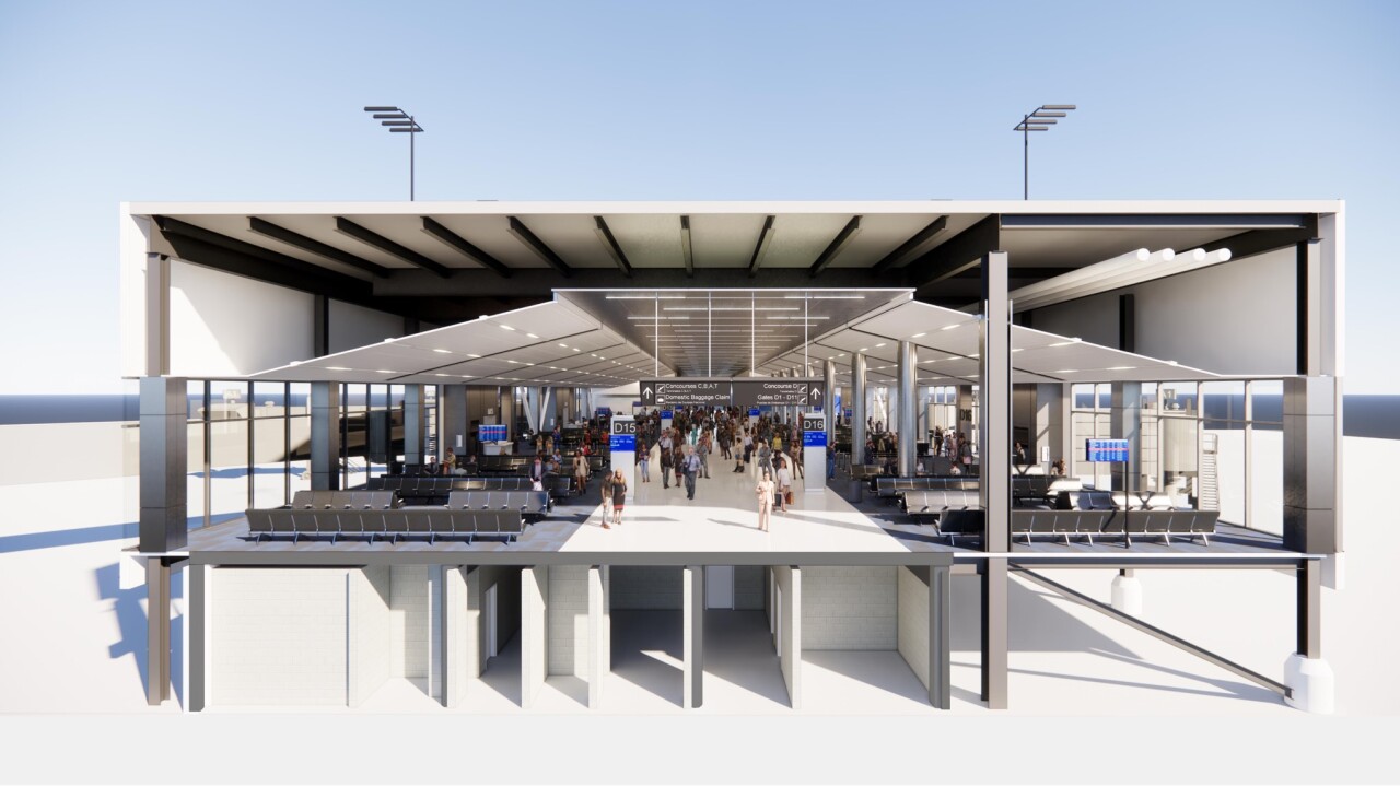 Rendering of renovated Concourse D Atlanta airport