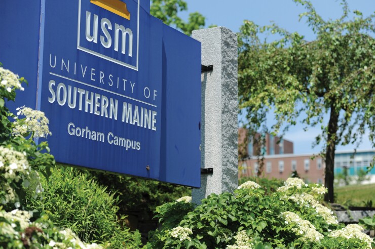 University of Southern Maine sign