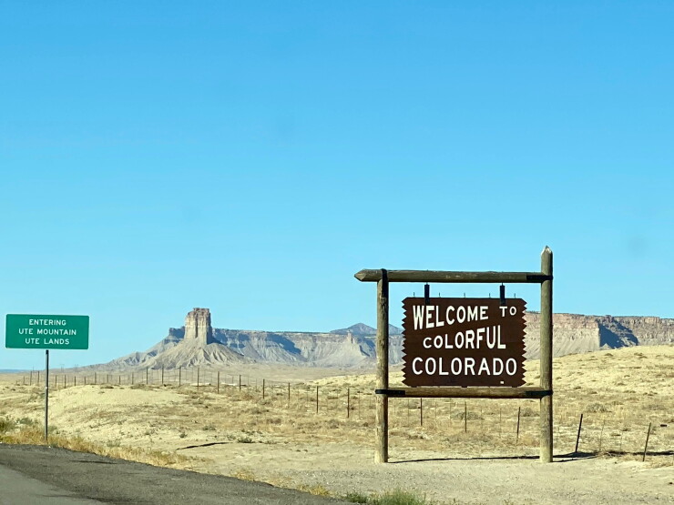 Colorado sign on plateau