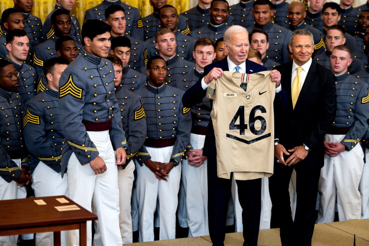 President Biden Presents Commander-In-Chiefs Trophy To US Military Academy Army Black Knights
