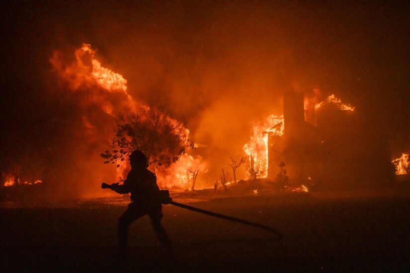 Firefighters Battle The Shady Fire In Sonoma County