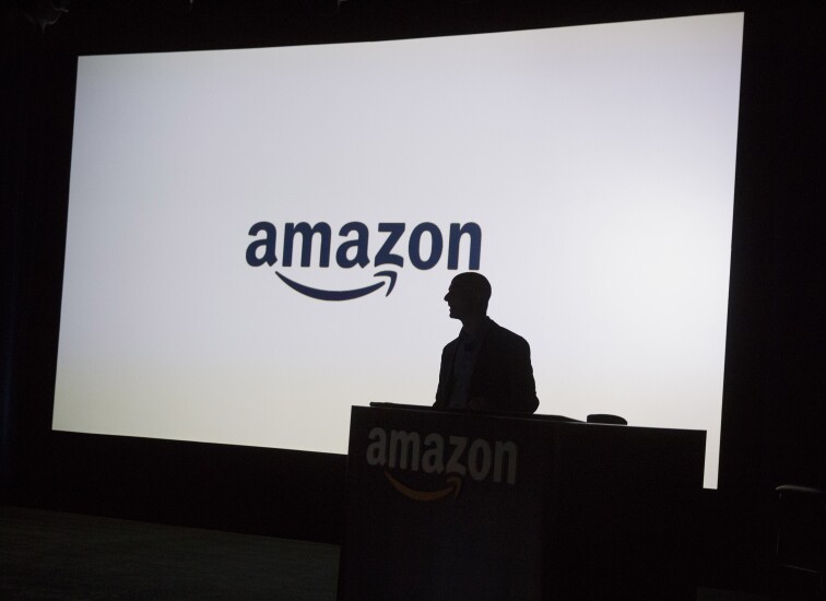 Amazon CEO Jeff Bezos silhouette