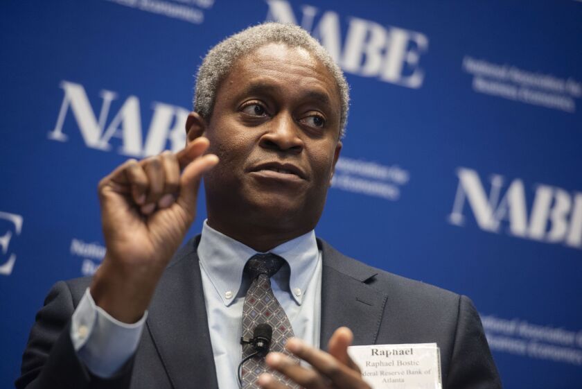 Raphael Bostic, president and chief executive officer of the Federal Reserve Bank of Atlanta.