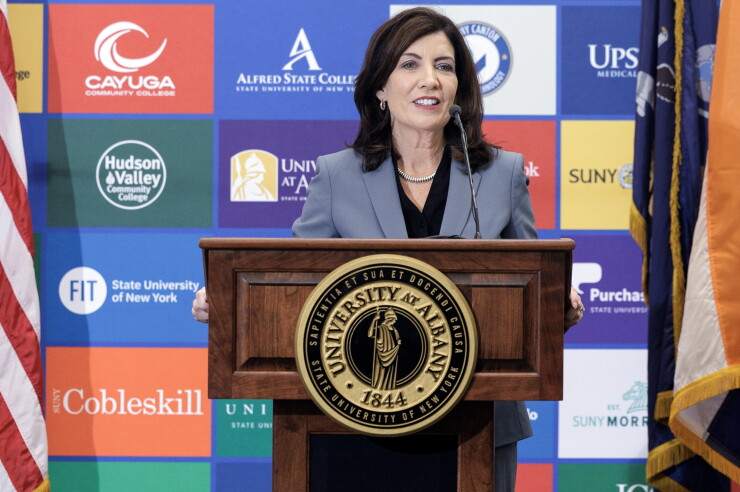 "We want to set the standard in AI development," Gov. Kathy Hochul said at SUNY's inaugural AI Symposium at UAlbany.