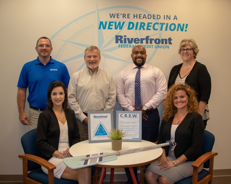 Some of the staff at Riverfront Federal Credit Union. From top left: Richard Schlamowitz (lending manager), Tim McLeod (president and CEO), Ebony McNeil (branch manager, Reading), Donna Smart (human resources specialist). Bottom left to right: Stephanie Capes (financial services representative), Cindy Troche (branch manager, Wyomissing).