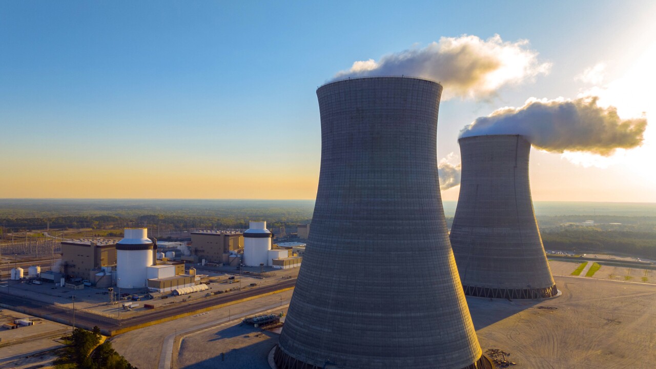 Plant Vogtle Unit 3, at right, and Unit 4, the first two new nuclear reactors built in the U.S. in more than three decades.