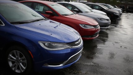 A row of cars on display at a dealership in Kentucky.