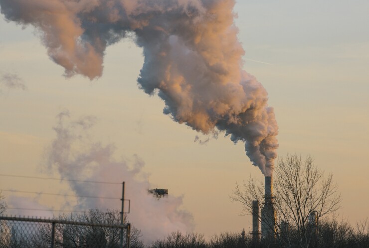 Smoke rises from the Philadelphia Energy Solutions refinery at sunset in Philadelphia.