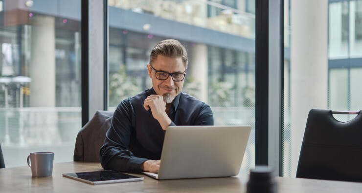 Man working on computer